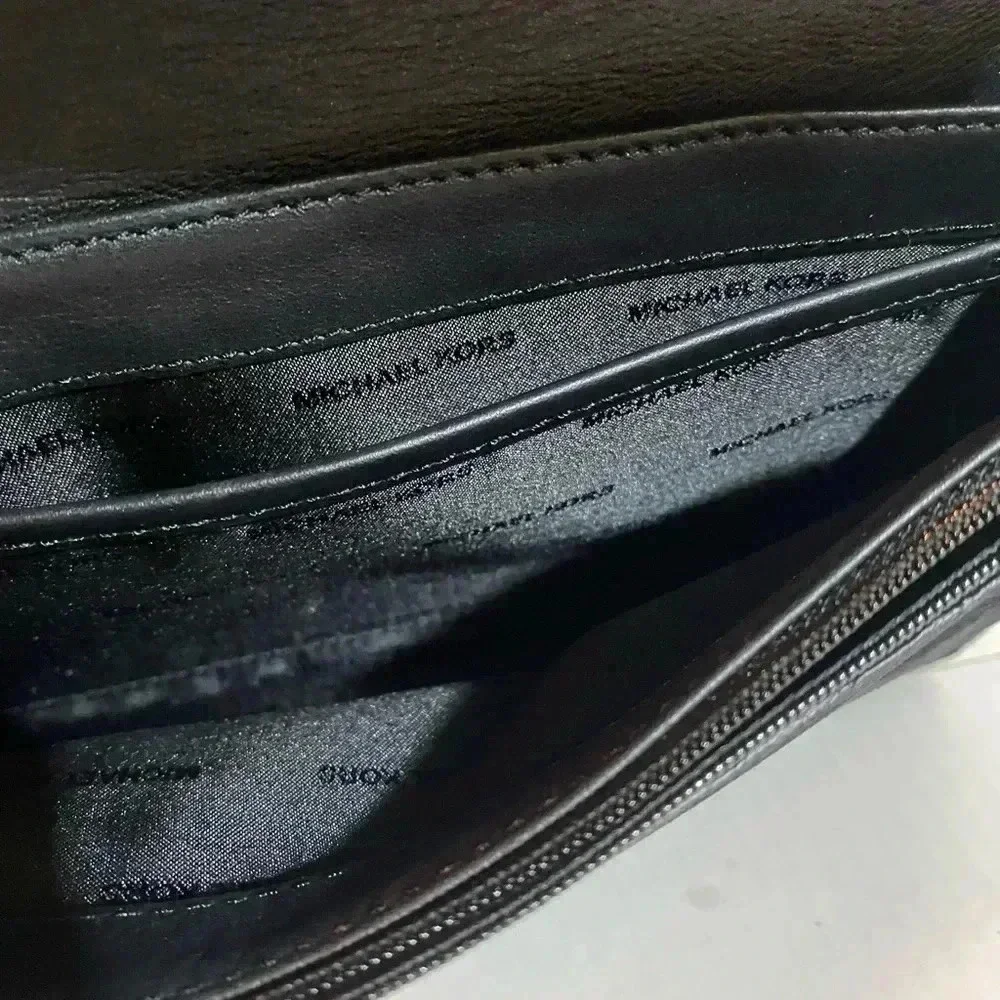 Michael kors Black leather suede crossbody handbag